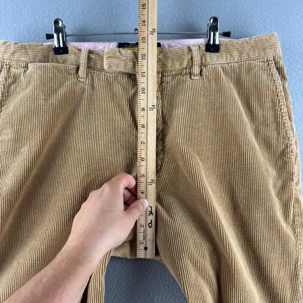 Ralph Lauren Rugby Pants Mens 36 (Fits 36x30) Beige Corduroy Cotton Chino